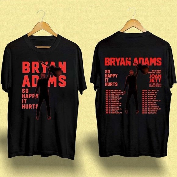 Gildan Shirts Bryan Adams Tour 223 Tshirt So Happy Hurts Tour